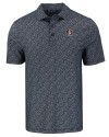 Florida State Seminoles Cutter & Buck Pike Eco Pebble Print Stretch Recycled Mens Polo Black/White Mannequin Thumbnail Image