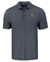 Florida State Seminoles Cutter & Buck Pike Eco Pebble Print Stretch Recycled Mens Polo Black/White Mannequin Thumbnail Image