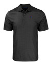 DePaul Blue Demons Cutter & Buck Pike Eco Tonal Geo Print Stretch Recycled Mens Polo Black Mannequin Thumbnail Image