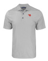 Dayton Flyers Cutter & Buck Pike Eco Tonal Geo Print Stretch Recycled Mens Polo Elemental Grey Mannequin Thumbnail Image
