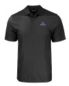 Creighton Bluejays Cutter & Buck Pike Eco Tonal Geo Print Stretch Recycled Mens Polo Black Mannequin Thumbnail Image