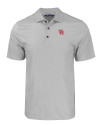 Houston Cougars Cutter & Buck Pike Eco Tonal Geo Print Stretch Recycled Mens Polo Elemental Grey Mannequin Thumbnail Image
