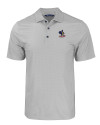 Delaware Fightin' Blue Hens College Vault Cutter & Buck Pike Eco Tonal Geo Print Stretch Recycled Mens Polo Elemental Grey Mannequin Thumbnail Image