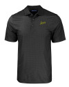 George Mason Patriots College Vault Cutter & Buck Pike Eco Tonal Geo Print Stretch Recycled Mens Polo Black Mannequin Thumbnail Image