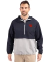 Dayton Flyers Cutter & Buck Charter Eco Recycled Mens Anorak Jacket Navy Blue/Polished Front Thumbnail Image