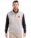 Houston Cougars Cutter & Buck Charter Eco Recycled Mens Full-Zip Vest Polished Medium Gray Front Thumbnail Image
