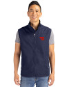 Dayton Flyers Cutter & Buck Charter Eco Recycled Mens Full-Zip Vest Navy Blue Front Thumbnail Image