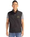 East Carolina Pirates Cutter & Buck Charter Eco Recycled Mens Full-Zip Vest Black Front Thumbnail Image
