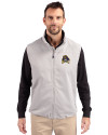 East Carolina Pirates Cutter & Buck Charter Eco Recycled Mens Full-Zip Vest Polished Medium Gray Front Thumbnail Image