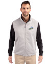 Florida Gulf Coast Eagles Cutter & Buck Charter Eco Recycled Mens Full-Zip Vest Polished Medium Gray Front Thumbnail Image