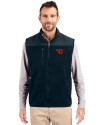 View image 1: Dayton Flyers Cutter & Buck Cascade Epic Comfort Recycled Sherpa Fleece Mens Full Zip Vest Navy Blue Front