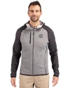 Georgetown Hoyas Cutter & Buck Mainsail Full Zip Hooded Mens Jacket Polished Heather/Charcoal Heather Front Thumbnail Image
