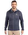 Georgia Southern Eagles Cutter & Buck Mainsail Full Zip Hooded Mens Jacket Liberty Navy Heather Front Thumbnail Image