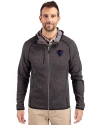 DePaul Blue Demons Cutter & Buck Mainsail Full Zip Hooded Mens Jacket Charcoal Heather Front Thumbnail Image