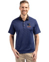 Delaware Fightin' Blue Hens College Vault Cutter & Buck Virtue Eco Pique Micro Stripe Recycled Mens Big & Tall Polo Tour Blue/Black Front Thumbnail Image