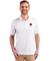 Auburn Tigers Alumni Cutter & Buck Prospect Eco Textured Stretch Recycled Mens Big & Tall Polo White Front Thumbnail Image