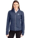The Citadel Bulldogs Cutter & Buck Mainsail Sweater-Knit Womens Full Zip Jacket Liberty Navy Heather Front Thumbnail Image