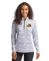 Bowie State Bulldogs Cutter & Buck Traverse Stretch Eco Camo Print Quarter Zip Womens Pullover Charcoal Front Thumbnail Image