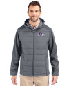 Fresno State Bulldogs Cutter & Buck Evoke Hybrid Eco Softshell Recycled Full Zip Mens Big & Tall Hooded Jacket Elemental Grey Front Thumbnail Image