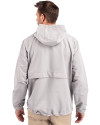 Indiana State Sycamores Cutter & Buck Charter Eco Recycled Mens Anorak Jacket Polished Medium Gray Back Thumbnail Image