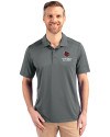 Louisville Cardinals Alumni Cutter & Buck Prospect Eco Textured Stretch Recycled Mens Big & Tall Polo Elemental Grey Front Thumbnail Image