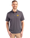 Iowa Hawkeyes Cutter & Buck Pike Eco Symmetry Print Stretch Recycled Mens Polo Black/White Front Thumbnail Image