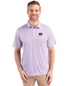 Kansas State Wildcats Cutter & Buck Pike Eco Symmetry Print Stretch Recycled Mens Polo White/College Purple Front Thumbnail Image