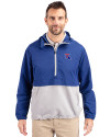 Louisiana Tech Bulldogs Cutter & Buck Charter Eco Recycled Mens Anorak Jacket Tour Blue/Polished Front Thumbnail Image