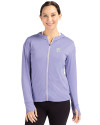 Kansas State Wildcats Cutter & Buck Daybreak Eco Recycled Womens Full Zip Hoodie Hyacinth Front Thumbnail Image