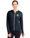 Marquette Golden Eagles Cutter & Buck Daybreak Eco Recycled Womens Full Zip Hoodie Navy Blue Front Thumbnail Image