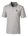 Louisville Cardinals Alumni Cutter & Buck Forge Tonal Stripe Stretch Mens Big and Tall Polo Polished Medium Gray Mannequin Thumbnail Image