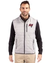 Tampa Bay Buccaneers Cutter & Buck Rainier PrimaLoft® Mens Eco Insulated Full Zip Puffer Vest Polished Medium Gray Front Thumbnail Image