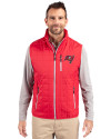 Tampa Bay Buccaneers Cutter & Buck Rainier PrimaLoft® Mens Eco Insulated Full Zip Puffer Vest Red Front Thumbnail Image