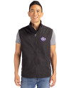 Texas Christian Horned Frogs College Vault Cutter & Buck Charter Eco Full-Zip Mens Big & Tall Vest Black Front Thumbnail Image
