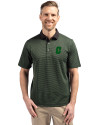Charlotte 49ers Cutter & Buck Virtue Eco Pique Micro Stripe Recycled Mens Polo Hunter/Black Front Thumbnail Image