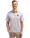 Louisiana Tech Bulldogs Cutter & Buck Virtue Eco Pique Micro Stripe Recycled Mens Polo Polished/White Front Thumbnail Image