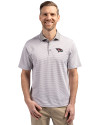 North Carolina Central Eagles Cutter & Buck Virtue Eco Pique Micro Stripe Recycled Mens Polo Polished/White Front Thumbnail Image