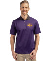 Tennessee Tech Golden Eagles Cutter & Buck Virtue Eco Pique Micro Stripe Recycled Mens Polo College Purple/Black Front Thumbnail Image