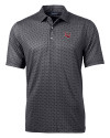 Lamar Cardinals Cutter & Buck Pike Banner Print Stretch Mens Polo Black Mannequin Thumbnail Image