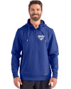 SMU Mustangs Cutter & Buck Roam Epic Versatility Half Zip Recycled Mens Hooded Pullover Tour Blue Front Thumbnail Image