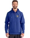 San Jose State Spartans Cutter & Buck Roam Epic Versatility Half Zip Recycled Mens Hooded Pullover Tour Blue Front Thumbnail Image