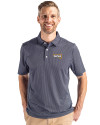 Northern Arizona Lumberjacks Cutter & Buck Pike Eco Symmetry Print Stretch Recycled Mens Polo Navy Blue/White Front Thumbnail Image