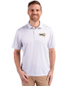 Northern Arizona Lumberjacks Cutter & Buck Pike Eco Symmetry Print Stretch Recycled Mens Polo White/Polished Front Thumbnail Image