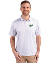South Florida Bulls Cutter & Buck Pike Eco Symmetry Print Stretch Recycled Mens Polo White/Polished Front Thumbnail Image
