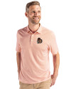 Oregon State Beavers College Vault Cutter & Buck Pike Eco Symmetry Print Stretch Recycled Mens Polo White/College Orange Front Thumbnail Image
