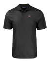 Miami University RedHawks - Cutter & Buck Pike Eco Tonal Geo Print Stretch Recycled Mens Polo Black Mannequin Thumbnail Image