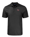 Lamar Cardinals Cutter & Buck Pike Eco Tonal Geo Print Stretch Recycled Mens Polo Black Mannequin Thumbnail Image