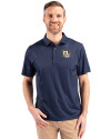 Marquette Golden Eagles Cutter & Buck Pike Eco Tonal Geo Print Stretch Recycled Mens Polo Navy Blue Front Thumbnail Image