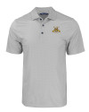 North Carolina A&T Aggies Cutter & Buck Pike Eco Tonal Geo Print Stretch Recycled Mens Polo Elemental Grey Mannequin Thumbnail Image