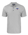 View image 7: SMU Mustangs Cutter & Buck Pike Eco Tonal Geo Print Stretch Recycled Mens Polo Elemental Grey Mannequin
